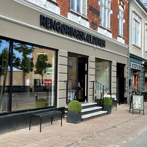 Rengøringskælderens facade op Adelgade 121 i Skanderborg